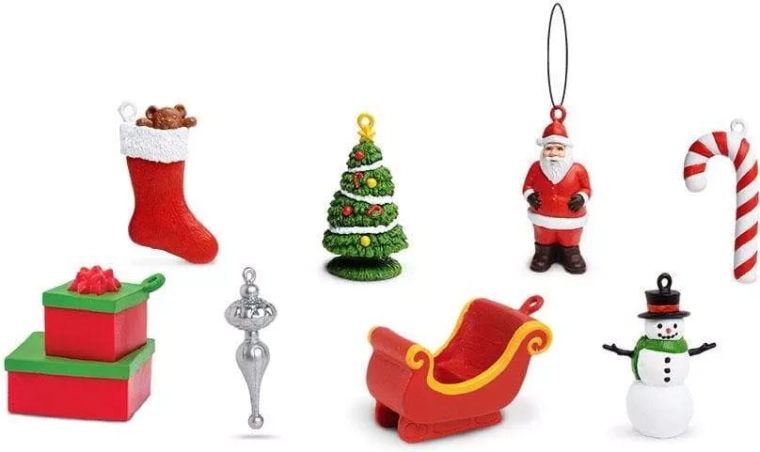 8 mini figurine de Crăciun într-un singur pachet