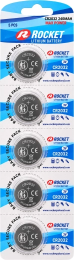 Baterie litiu tip pastilă Rocket CR2032 3 V 240 mAh - ambalaj de 100 bucăți