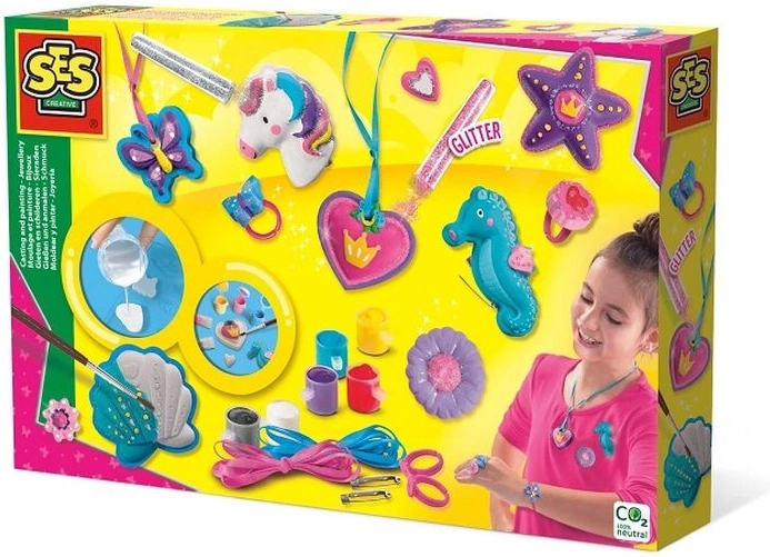 Set creativ SES Creative pentru turnare din ghips și pictare – bijuterii