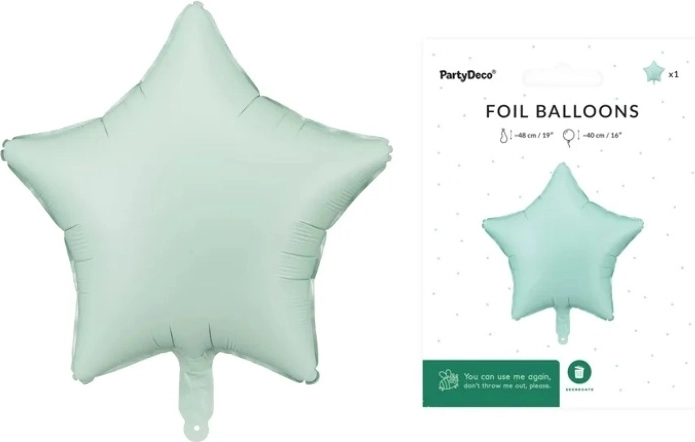Balon din folie Stea verde mat 48 cm