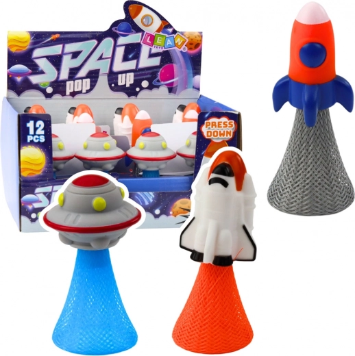 Navă spațială săritoare cu lumini colorate 11cm