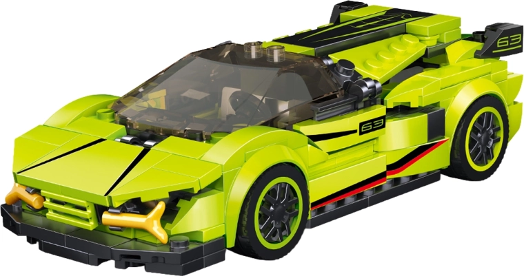 Set de construcție mașină verde 16,5 cm - 1 bucată