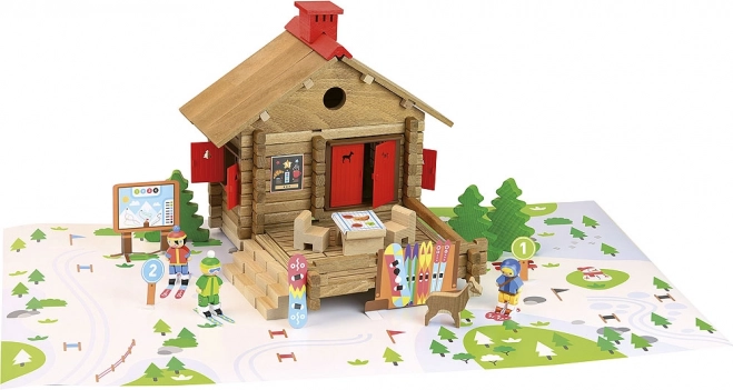 Jeujura set construcție din lemn stațiune de schi