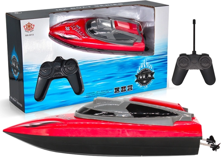 Barcă R/C roșie cu control pe 4 canale