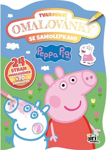 Caiet de colorat conturat Purcelușa Peppa cu autocolante