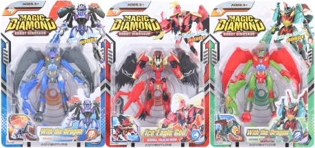 Robot dinozaur transformabil – jucărie din plastic pentru copii 3+