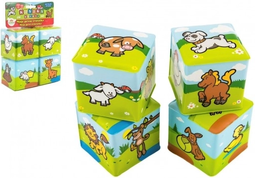Cuburi din spumă „primele mele animăluțe” 7 × 7 cm, 4 buc