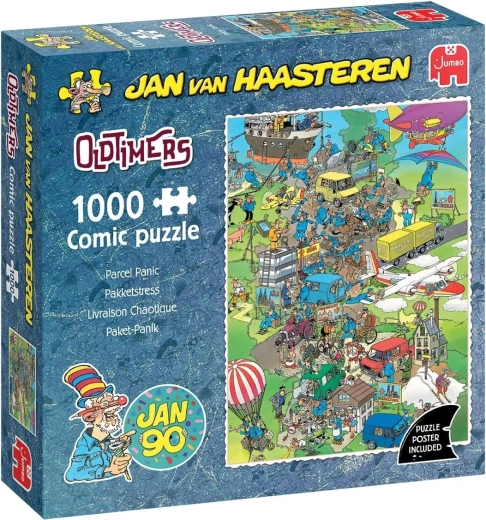 Puzzle Jumbo Jan van Haasteren Oldtimers: haos în jurul pachetului, 1000 de piese