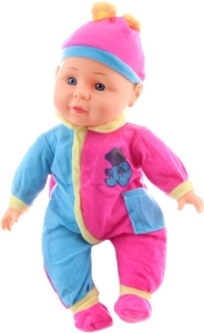Bebeluș care scoate sunete, în hăinuță colorată, 30 cm