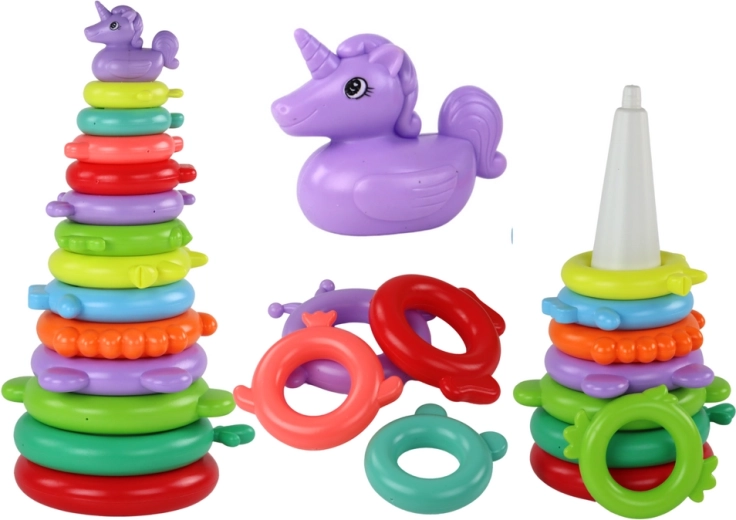 Turn de stivuire colorat cu unicorn – 13 inele