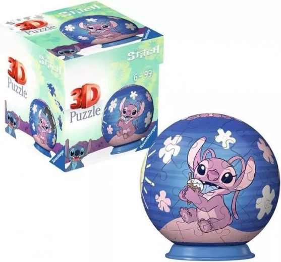 3D puzzleball DISNEY Stitch & Angel 54 piese de la Ravensburger