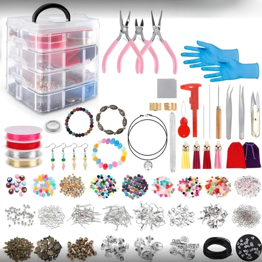 Mega set pentru realizarea bijuteriilor cu cutie (2062 de piese)