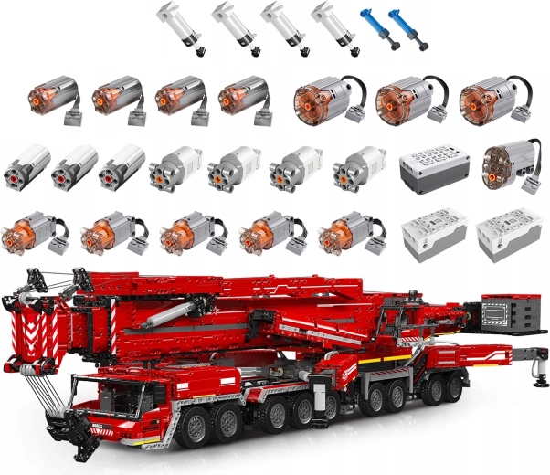 Set de construcție Mould King, macara roșie, 8506 piese