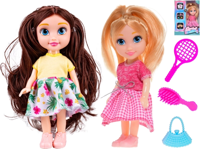 Păpușă 14,5 cm cu accesorii – blondină sau brunetă