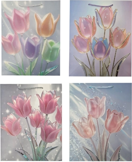 Pungă cadou M cu motiv floral