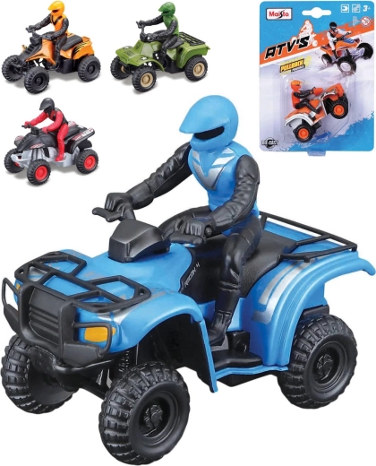 Maisto – ATV quad metalic cu rider 1:75 cu mecanism de retragere (pull-back) - 1 bucată