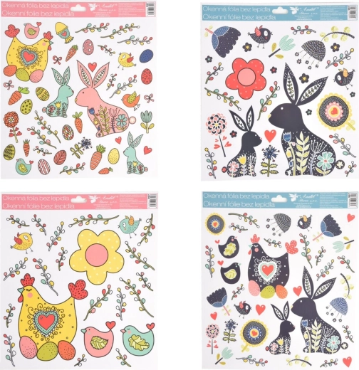 Folie decorativă pentru fereastră de Paște 30 × 34 cm (mix 4 modele)