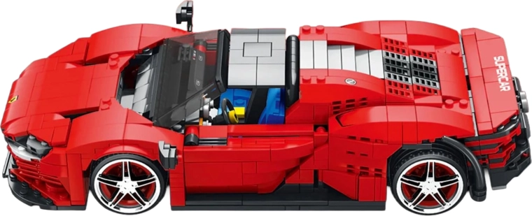 Set de construcție pentru mașină sport roșie, 1069 de piese