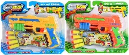 Pistolă din plastic cu gloanțe din spumă