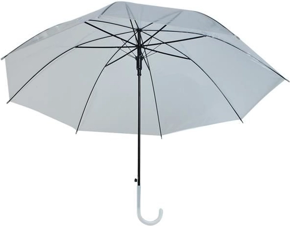 Umbrelă automată albă transparentă