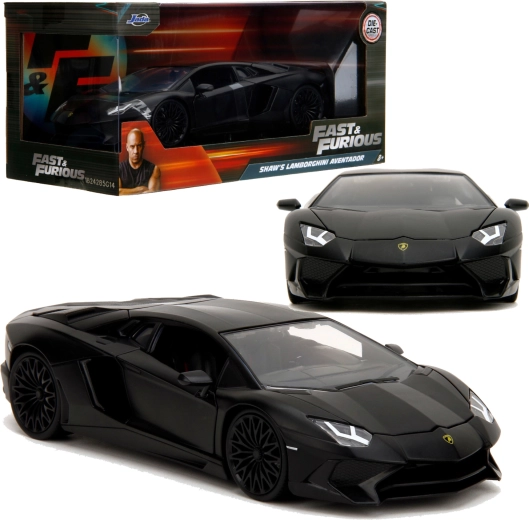 Model de mașină Jada Toys Fast & Furious Lamborghini Aventador al lui Shaw, negru