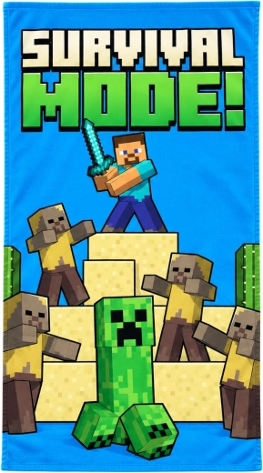 Prosop de baie din bumbac Minecraft Survival Mode 70 × 140 cm