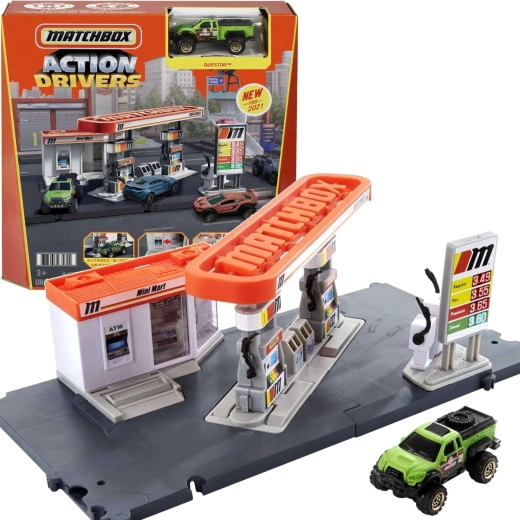 Matchbox Action Drivers stație de alimentare cu mașinuță Questor