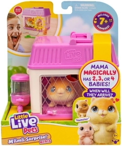 Little Live Pets Mini Mama hamster cu surpriză de pui în căsuță