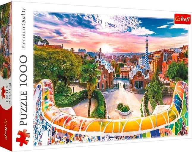 puzzle 1000 piese – apus de soare deasupra BARCELONEI