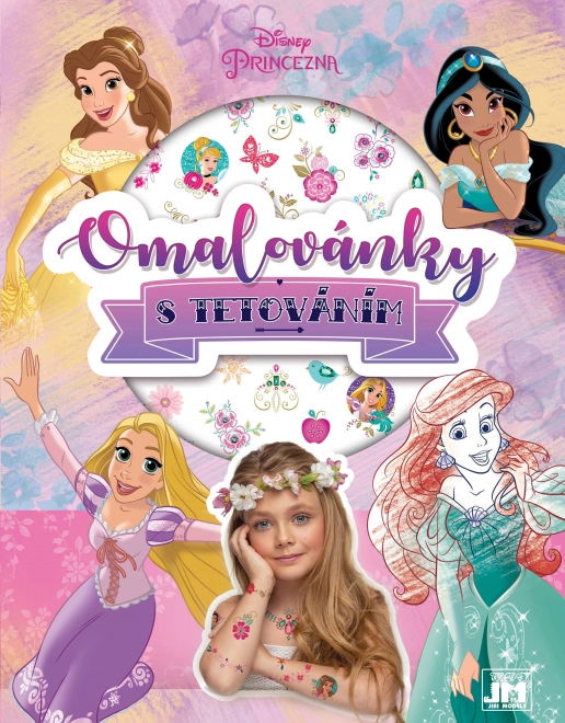 Carte de colorat cu tatuaje Disney Prințese