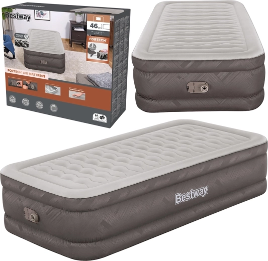 Saltea gonflabilă Bestway Fortech pentru o persoană, cu pompă electrică integrată 191 × 97 × 46 cm