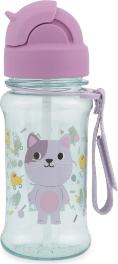 Sticlă Skip Hop cu pai Besties Squad pisicuță 355 ml