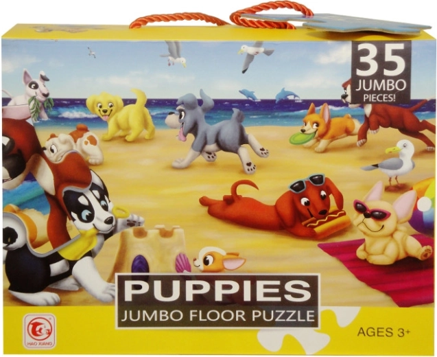 Puzzle de podea XL 35 piese cu mâner