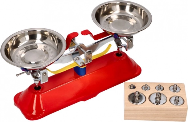 Cântar metalic pentru copii GOKI cu tăvi și greutăți