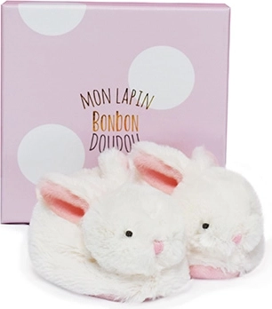 Set Doudou de botoșei roz cu zornăitoare Iepuraș pentru bebeluși 0-6 luni