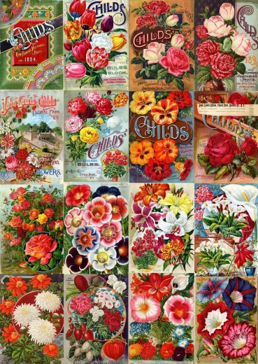 Enjoy puzzle catalog vintage de semințe de flori 1000 de piese