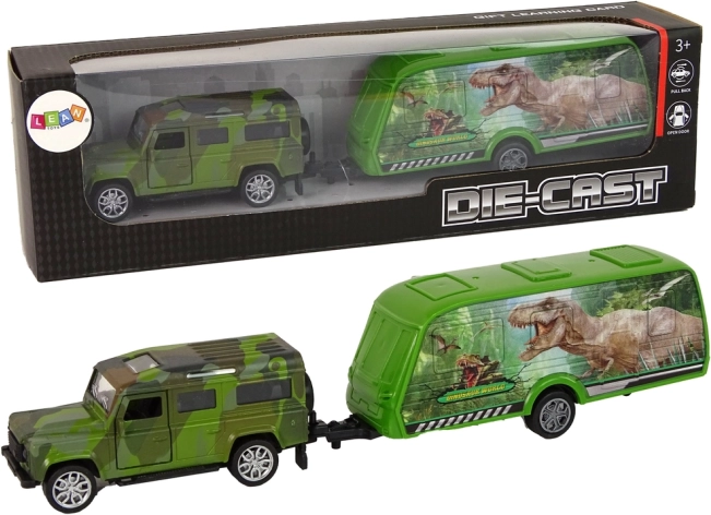 Jucării Jeep cu remorcă cu dinozauri