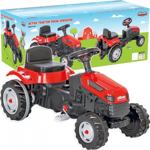 Tractor cu pedale roșu