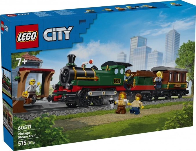 LEGO City tren cu aburi retro