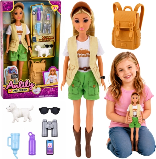 Anlily, călătoare cu cățel și accesorii (30 cm)
