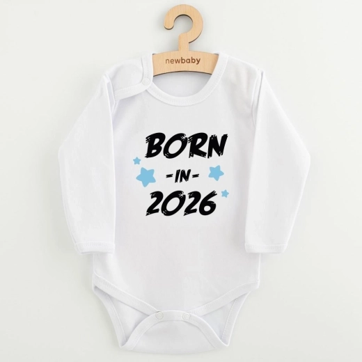 Body pentru copii cu imprimeu NEW BABY Born in 2026, albastru
