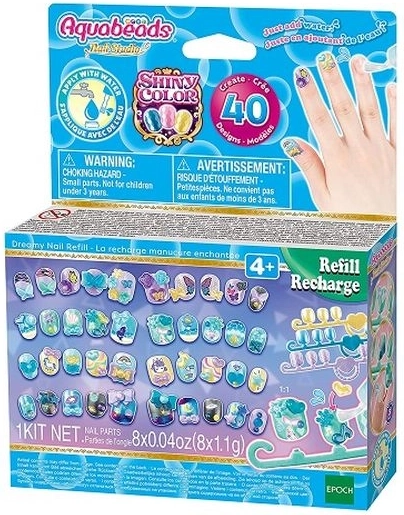 Aquabeads autocolante pentru unghii – set de completare Shiny Color