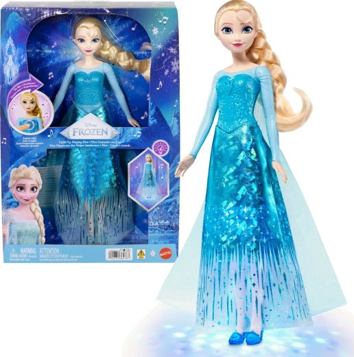 Mattel Disney Frozen păpușa cântătoare Elsa cu lumini magice 30 cm