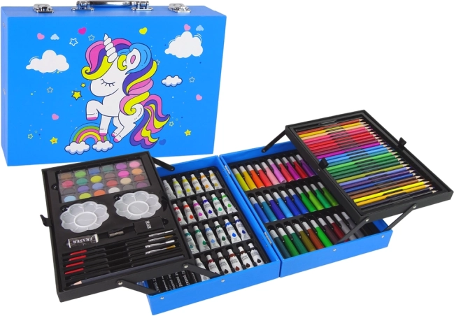 Mare set artistic în valiză cu 145 de piese Unicorn