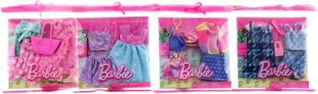 Set Barbie cu 2 ținute pentru păpuși