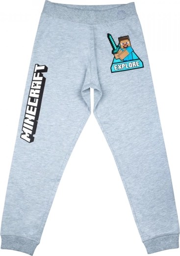 Pantaloni sport pentru băieți Minecraft gri