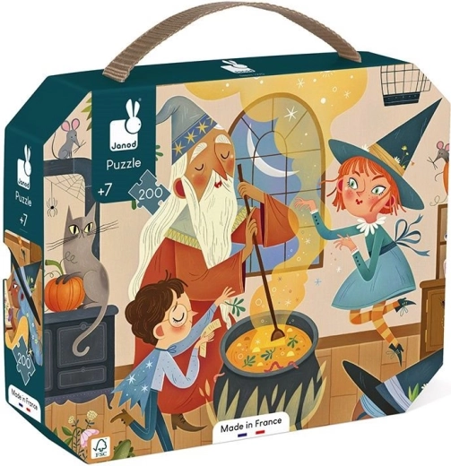 Janod puzzle în valiză școală magică de vrăji – 200 de piese