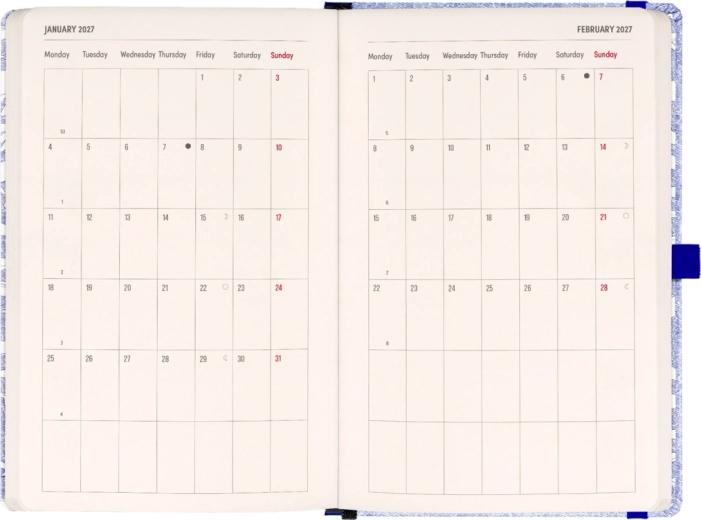 Calendar lunar clar, cu spațiu pentru notițe