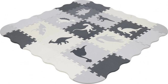 covor puzzle din spumă dinozauri gri 28 × 28 cm