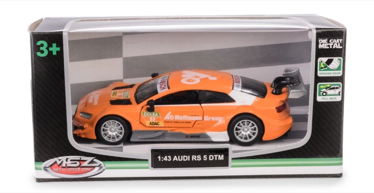 Model metalic de mașină Audi RS 5 DTM 1:43 cu uși care se deschid